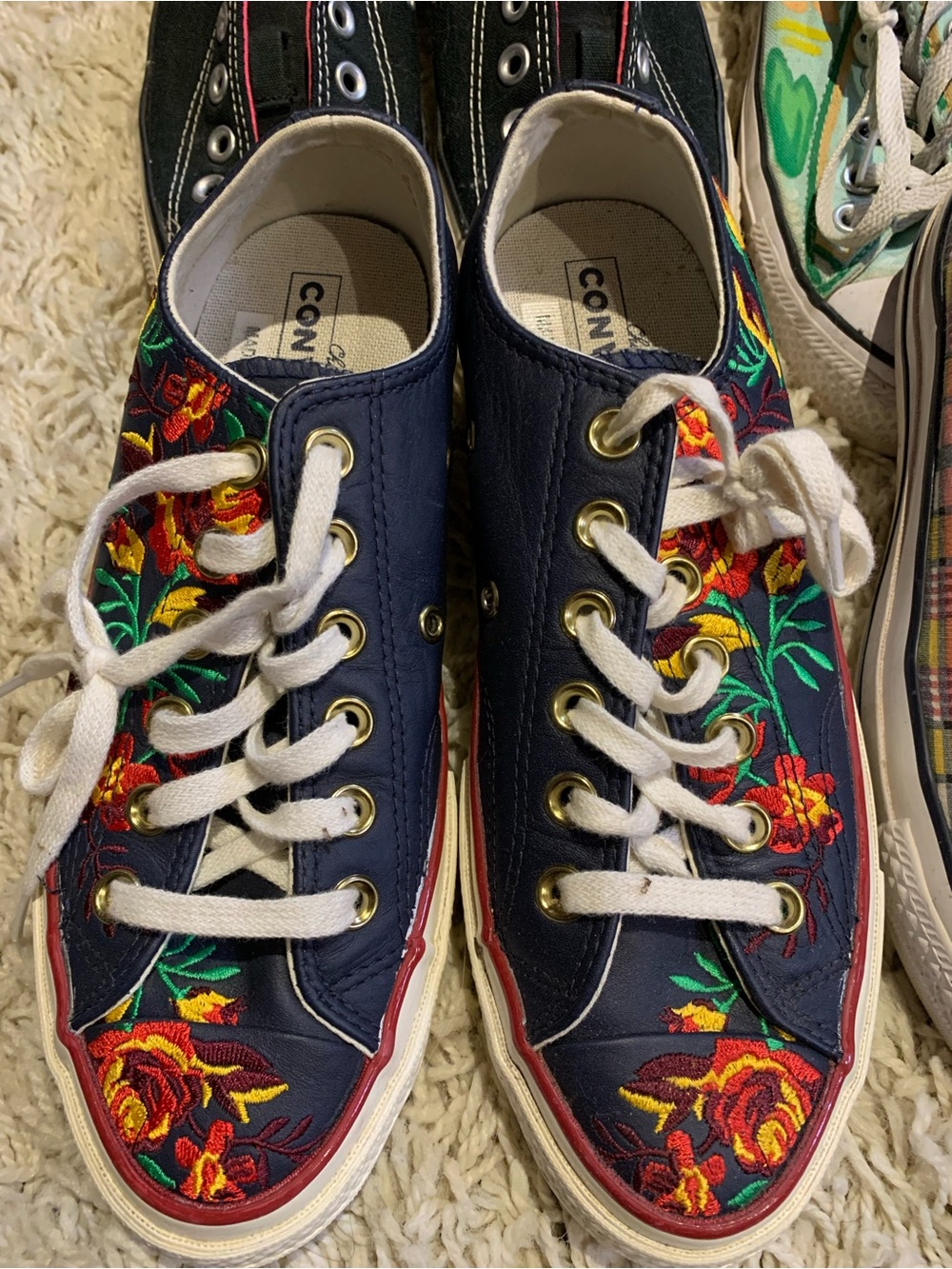 Embroidered Converse Sneakers Shoes CTAS US 7 W